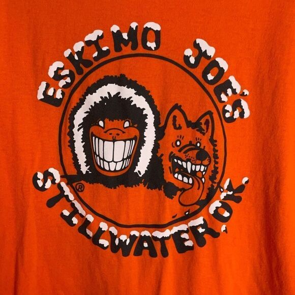 Eskimo Joes Orange Hanes Cotton Blend GAME DAY T-Shirt Short Sleeve Size XL - Picture 2 of 5